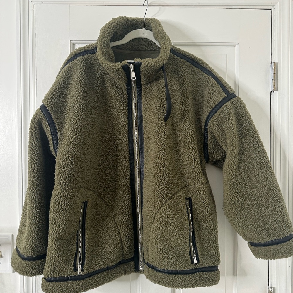 Abercrombie & Fitch Olive Sherpa Jacket